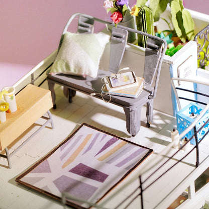 Rolife DIY Miniature Dollhouse Kit Duplex Loft Model Building Sets Gifts for Adults Women Men (Dora's Loft)