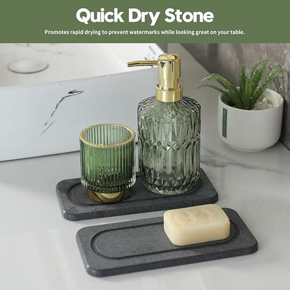 2Pack Diatomite Stone Coasters Water Absorbing Sink Tray