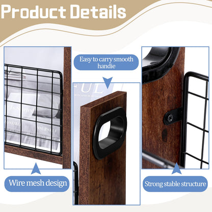 SynHHergyx Magazine Holder Magazine Book Holder Slim Magazine Rack Floor Magazine File Holder Storage Basket Folder Organizer Bin for Letters, Magazines, Books, Newspapers