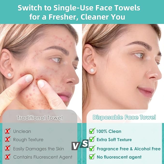 Ditoi Disposable Face Towels, Ultra Soft &Thick Facial Cloths