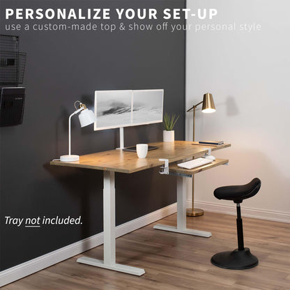 VIVO Clamp and 12 inch Rail Set for DIY Custom Wooden Keyboard Trays (Tray Not Included), Under Desk Pull Out Slider Track with Extra Sturdy C-clamp Mount System, White, MOUNT-RAIL02W