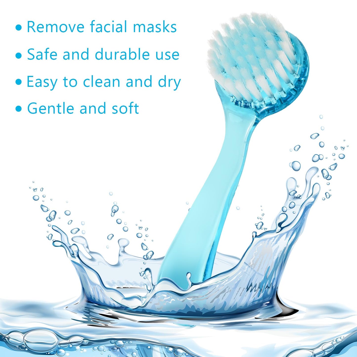 3 Pcs Facial Cleansing Brush, Useekoo Manual Face Brushes for Cleansing and Exfoliating, Face Scrubber to Massage, Deep Pore Exfoliation, Makeup Remove and Skin Care with Soft Bristles