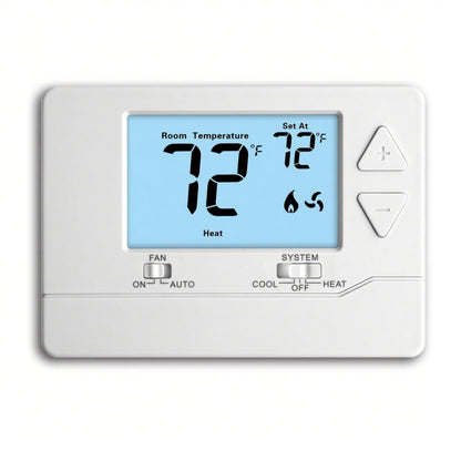 Thermostat for Home Non-Programmable Single-Stage Systems,1 Heat / 1 Cool,Easy DIY,White Backlight