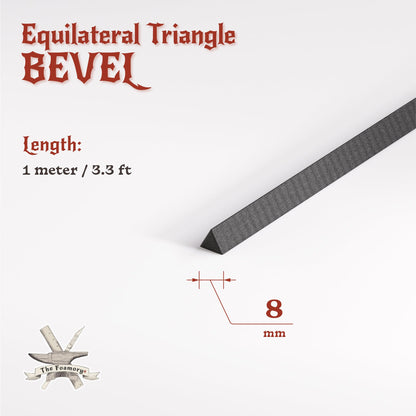 The Foamory's Instant Edge EVA Foam Pre Cut Equilateral Triangle Bevel. 5-30mm x 1M Black EVA Beveled Trim Save Time on Cosplay, Costume Edging and Armor Detail. High Density 85kg/m³ Craft Foam Dowel