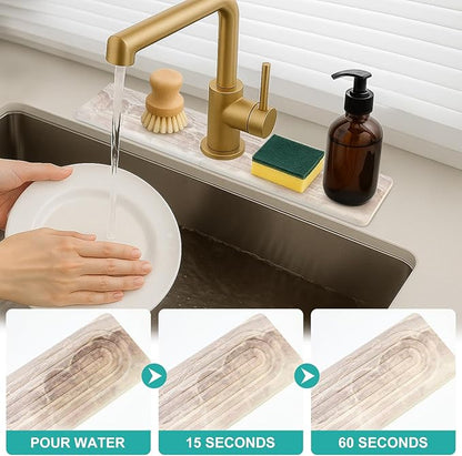 Diatomite Faucet Mat for Kitchen Sink Protector Stone Quick Dry Around Faucet