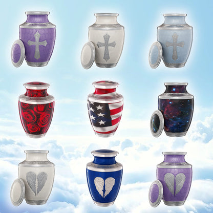 Olivia Memorials Urn for Ashes Women Men Adult | Hummingbird Urns for Female Male | Free Pendant Necklace | Human Funeral Decorative Purple Urna for Mom Dad Pet Dog