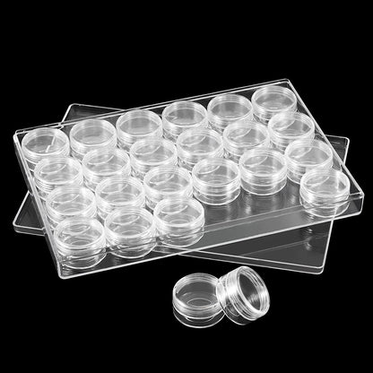 ZOENHOU 4 Pack 24 Grids Diamond Painting Storage Containers, Embroidery Diamond Storage Box Beads Organizer Case with Lid Clear Nail Art Accessories for Jewelry DIY