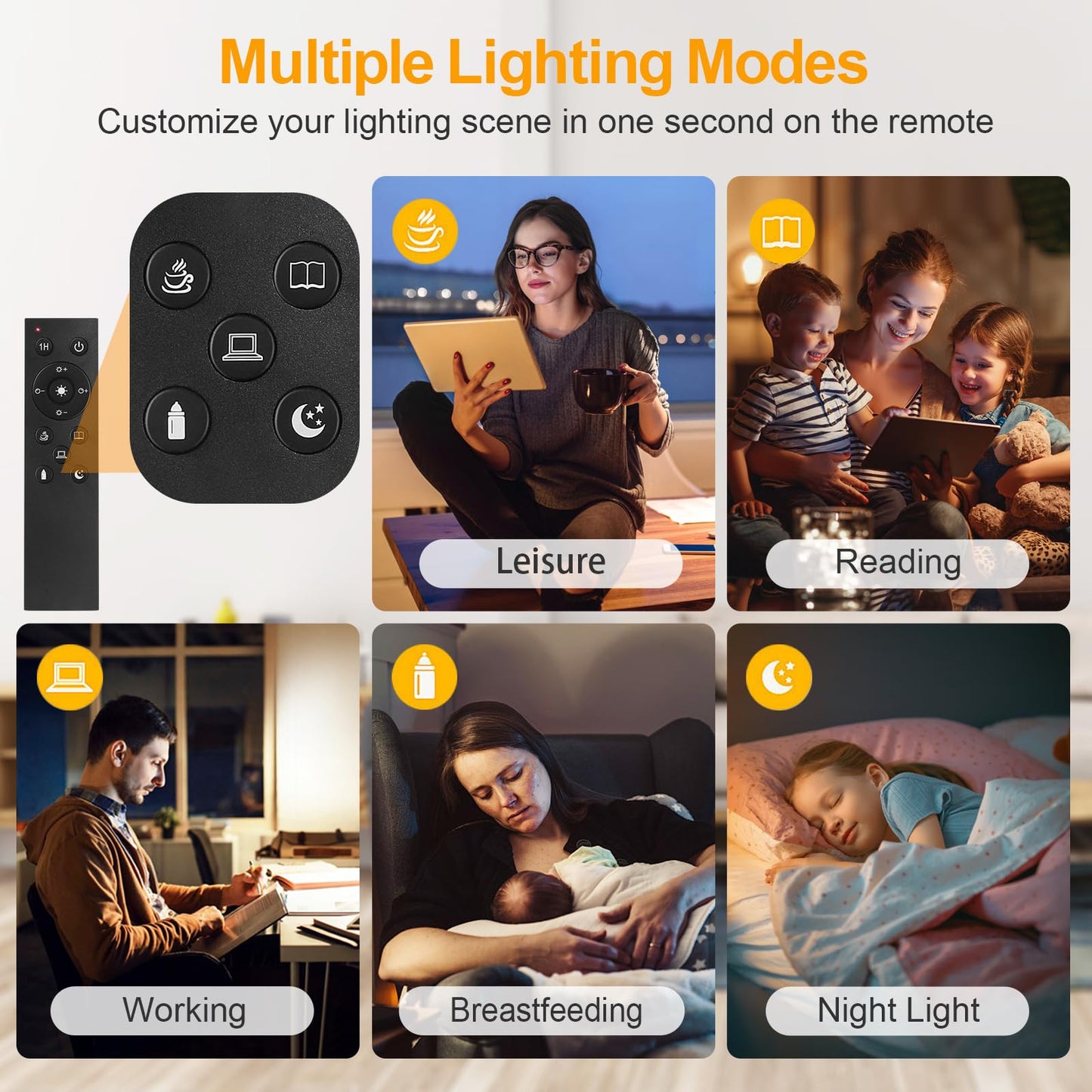 OUTON Floor Lamp, 30W/3000LM LED Modern Torchiere Sky Lamp, Bright Dimmable Standing Tall Lamp with 4 Color Temperatures, Remote Touch Control, 1 Hour Timer for Living Room Bedroom Office, White