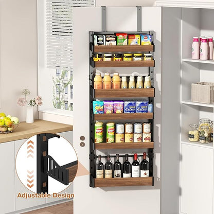 6-Tier Over The Door Pantry Organizer, Heavy-Duty Metal Wall Mount or Hanging
