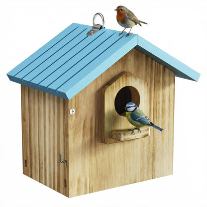 Auslar Bird House for Outside, Wooden Birdhouses for Outdoors, Bluebird House for Outside Clearance, Hanging Bird Houses for Cardinals Finch Wren Swallow for Garden Viewing