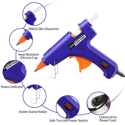 Hot Glue Gun Kit: Mini Hot Glue Gun and Sticks Set with 30 Sticks Melt Glue Guns Craft for School DIY Arts Home Quick Repairs 5 Pieces Mulitcolor