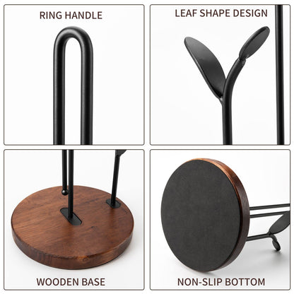 Paper Towel Holder Countertop, Wood Paper Towel Holder Stand, Easy One-Handed Tear Rustic Paper Roll Holder for Kitchen Dining Table Home Decor, High Model Easy to Install(for 11" Paper)