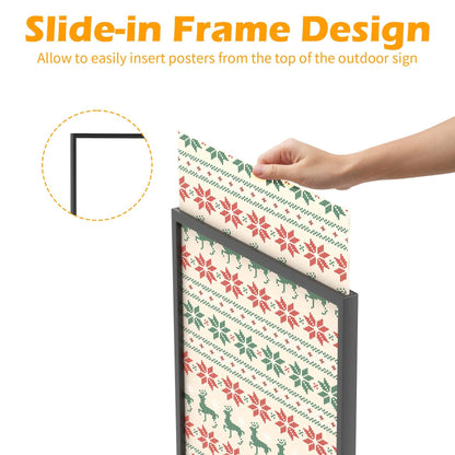 lesolar Floor-Standing Magazine Rack with Poster Board Stand, 4-tier Metal Magazine Rack with Wheels, Newspaper Holder, Book Brochure Display Stand, Poster Sign Holder for Exhibitions Store Business