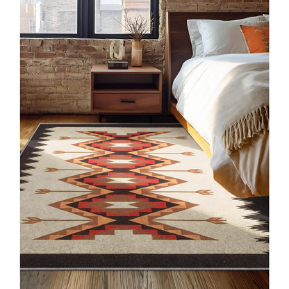 Western Rustic Area Rug, 5x7ft,Aztec Native American Rugs, Bohemian Farmhouse Rug, Moroccan Collection Indoor Rug for Bedroom, Living Room, Patio, Dining Room Entrance Southwestern Carpet