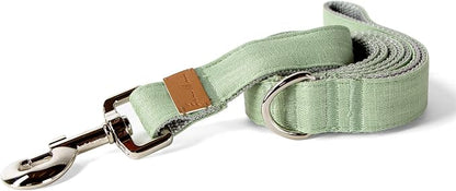 Sam and Maui Linen Blend Dog Leash with D-Ring, 4.5 FT Walking Lead for Large Dog, Green Tea L