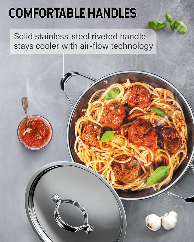 Cooks Standard Classic 16 Quart Stock Pot with Lid, Large Stainless Steel Pot