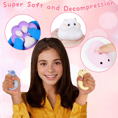 DIY Soft Craft Making Kit with 18oz 1:1 Two-Part Gel & Animal, Dessert Molds, Slow Rising Squeeze Craft Set for Stress Relief, All-in-One Craft Materials for Beginners, Creative Gift for Graduation