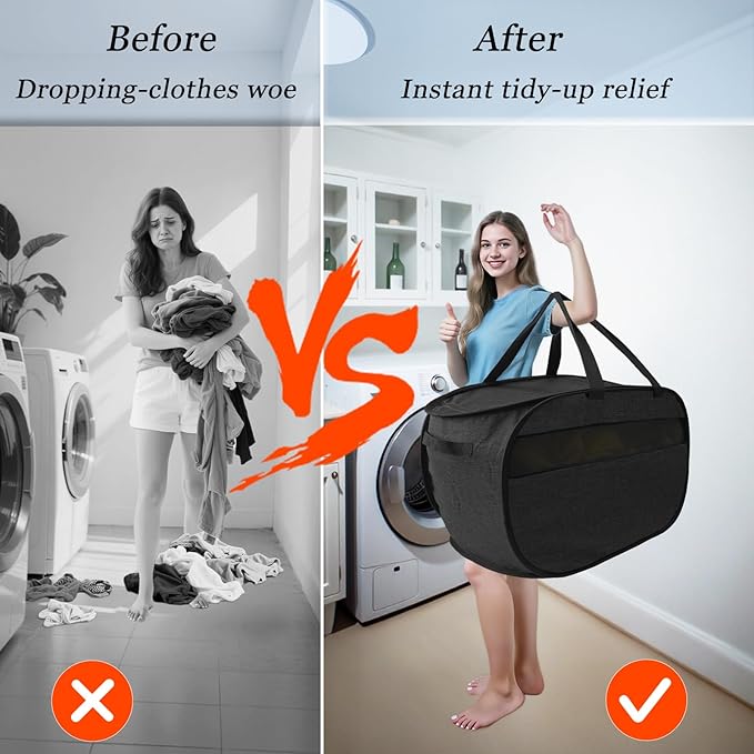 Upgraded 100L Extra Large Mesh Pop Up Laundry Hamper