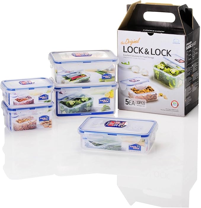 LocknLock Easy Essentials Food Storage lids/Airtight containers, BPA Free