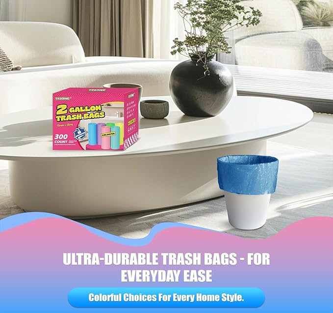 300 Count 2 Gallon Trash Bags