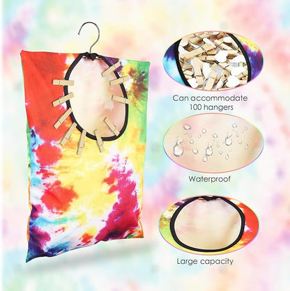 YLOLUL 2 Pcs Tie Dye Clothes Pin Bag
