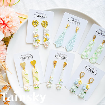 TAINSKY Long Dangle Shape Clay Cutters, 17 Shapes Polymer Clay Cutters for Earrings Making, Long Rectangle Shape Polymer Clay Cutters, Basic Clay Cutters for Polymer Clay Jewelry