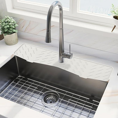 Meiliweser Faucet Mat for Kitchen Sink – 24” x 5.1” Extra-Long Silicone Splash