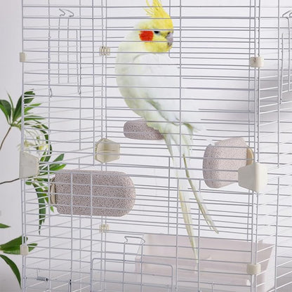 4pcs Bird Perch Stands Foot Claws Trimmer Beak Grinding Stone Parrot Climbing Chewing Toys Cage Accessories for Small Medium Birds Budgies Lovebird Conure (Large)