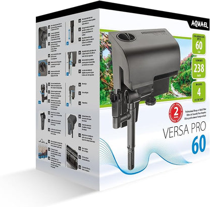 Aquael Versa Pro 60 Power Filter - Hang On Back Filter for Aquariums