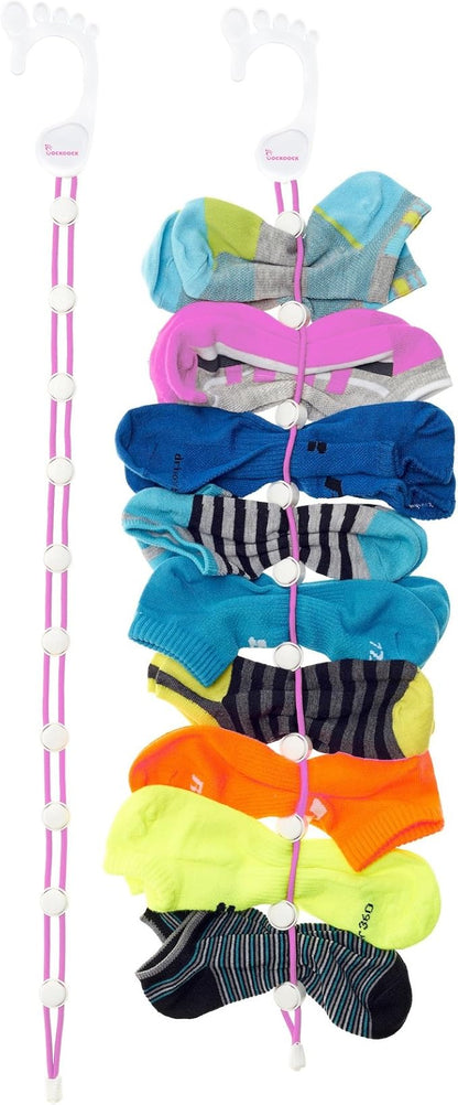 Sock Laundry Solution for Washing Drying & Storing Socks in Pairs, Clip & Hold