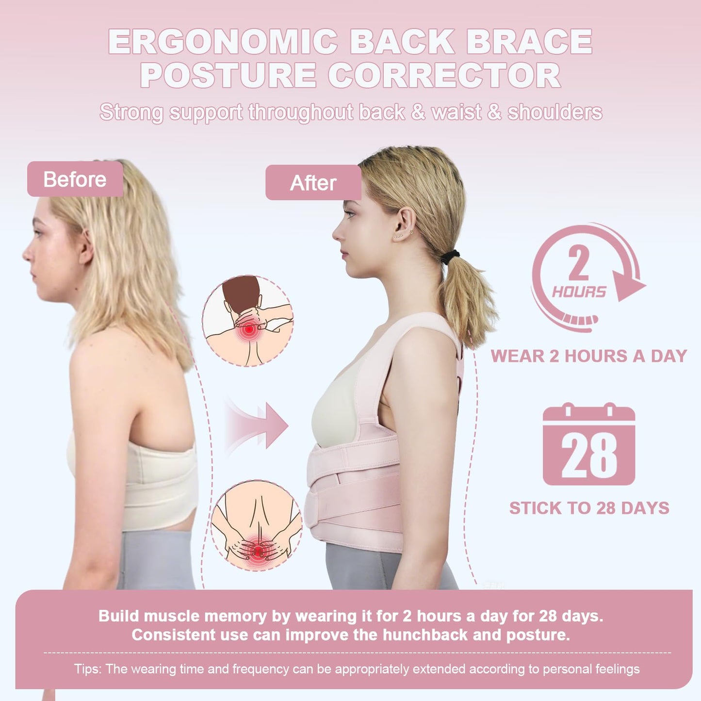 Posture Corrector for Women and Men Upgraded Back Brace, Adjustable Back Support for Upper and Lower Back Pain Relief, Shoulder Straightener for Hunchback, Scoliosis, Lumbar, Spine (Black, Small)