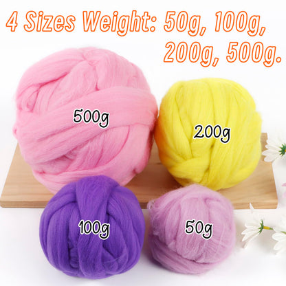 JeogYong Needle Felting Wool, 7.05oz Wool Roving Chunky Wool Yarn, Beige Wool Roving Yarn for Needle Felting, Wet Felting, Felting Projects, DIY Crafts