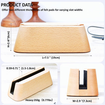 ACODE Wood Vertical Laptop Stand for Desk - Compatible With MacBook Pro Air, Surfaces - Storage Rack Slot Thickness 0.59" to 0.71" - Upright Holder