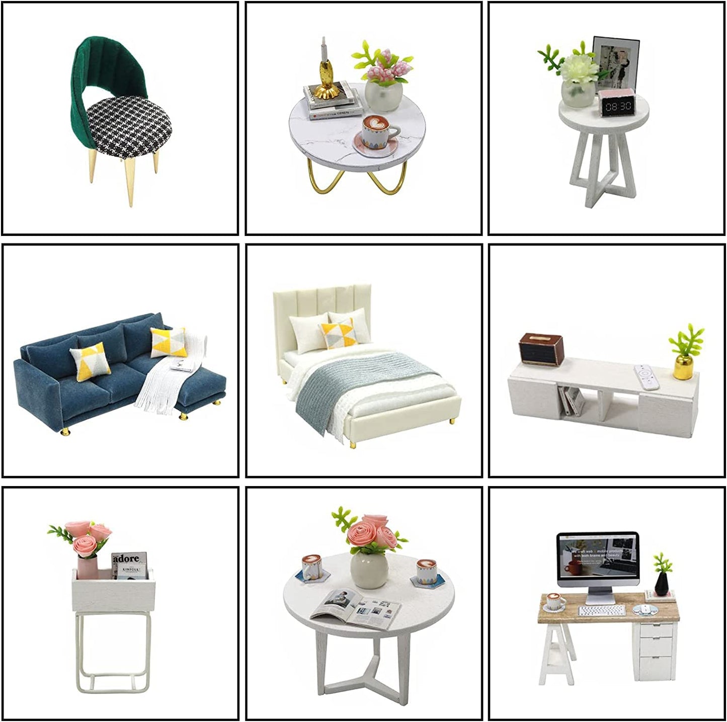 CUTEROOM DIY Miniature Dollhouse Kit with Furniture, Wooden Doll House Kit with LED Lights (L032)