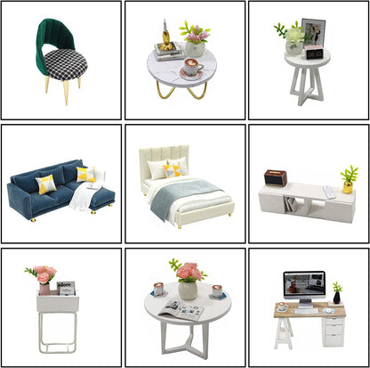 CUTEROOM DIY Miniature Dollhouse Kit with Furniture, Wooden Doll House Kit with LED Lights (L032)