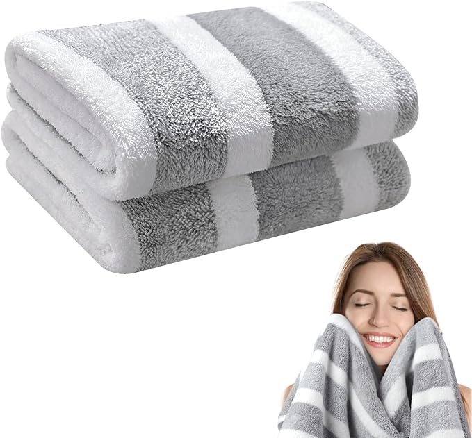 KinHwa Microfiber Hand Towels for Bathroom Soft and Absorbent Face Towels Grey