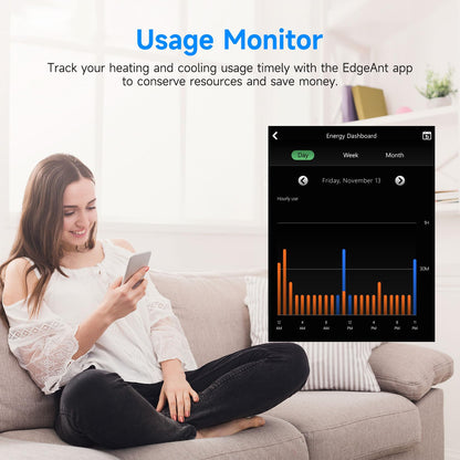 Smart Thermostats for Home, WiFi Thermostats Compatible with Alexa and Google Assistant,7day x 8period Programmable Control Tuya/Smart Life, Energy Saving, C-Wire Require (Black)