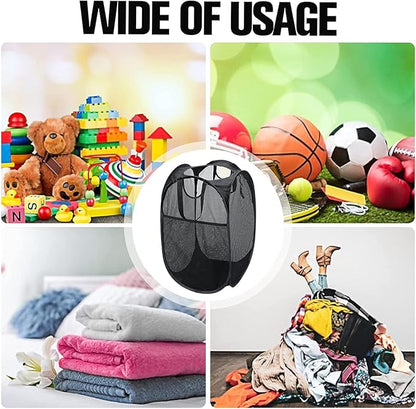 AQQA 9 Pcs Mesh Popup Laundry Hamper Set, Durable Handles, Sturdy Mesh