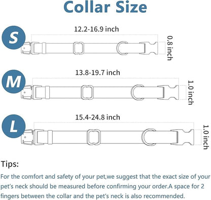 Dog Collar and Leash Set.Soft and Easy to Clean Vegan Leather with Rose Gold Metal Buckle for Small Medium Large Dogs (Grey, L(15.4”-24.8“)