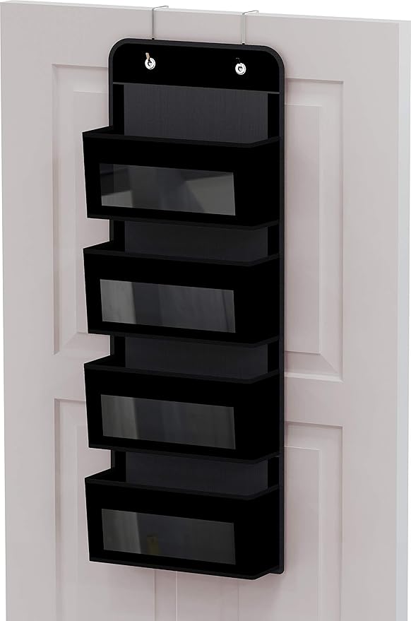 Simple Houseware 4 Clear Window Pocket Over Closet Door Storage Hanging