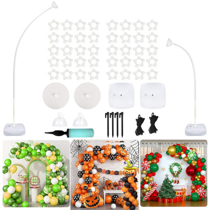 AerWo Balloon Arch Kit Balloon Arch Stand with Base, 9.35Ft & 6Ft High Free Bending Half Arch Balloon Stand for Wedding Birthday Party Baby Shower Yard Lawn Christmas Decorations