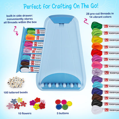 CEUCAL Bracelet Making Kit for Girls - Friendship Bracelet Kit - Birthday Gifts for Ages 6 7 8 9 10 11 12 Year Old Girl, Arts and Crafts for Kids Ages 8-12 Teen String Bracelets DIY Maker