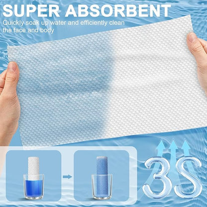 Compressed Towels Tablets 50 Bulk Set Disposable Compressed Washcloths