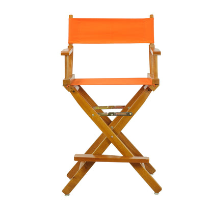 Casual Home 24" Director's Chair Honey Oak Frame-with Tangerine Canvas, Counter Height
