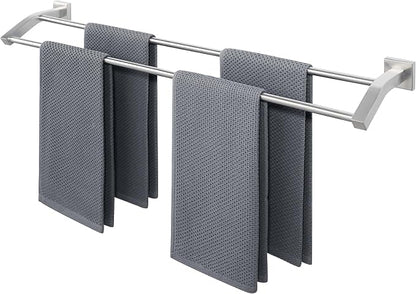 Alise Double Towel Bar, 32 Inch Towel Rack for Bathroom Wall Mounted, SUS304 Stainless Steel Bathroom Towel Holder Joining Process Towel Rail for Bathroom, Brushed Nickel