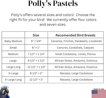 Polly's Pastels Nail Trimming & Beak Conditioning Safety Perch for Cockatiels, Cockatoos, Macaws, Parakeets, Budgies, Parrots and All Other Birds (Coral, Medium-1 1/4" Dia. x 8" Long)