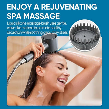 Cobbe Filtered Shower Head with Handheld, 4+1 Spray Mode Showerhead with Filters, Built-in Power Wash for Hard Water - Remove Chlorine - Reduces Dry Itchy Skin, Luxury Gray