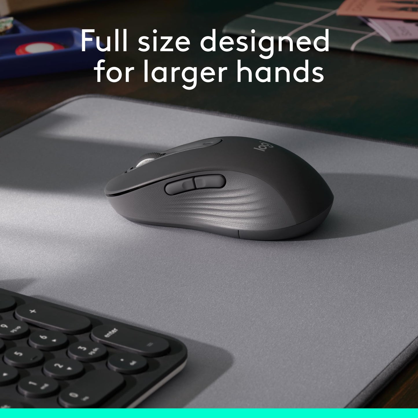Logitech Wireless Mouse Signature M650 L Full Size - Large Hands, 2-Year Battery, Silent Clicks, Customizable Buttons, Bluetooth, PC/Mac/Chromebook - Black, Right-Handed, Large