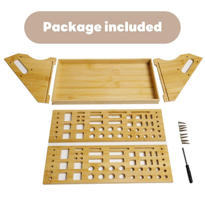 CIYRULL Screwdriver Organizer Desktop Screwdriver Holder 53 Slots Workbench Rack Stand Bamboo Tool Storage Organizer for Hammer Allen Wrench
