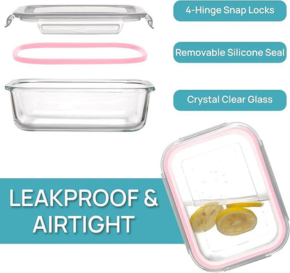 Vtopmart 5Pack 22oz Glass Storage Containers